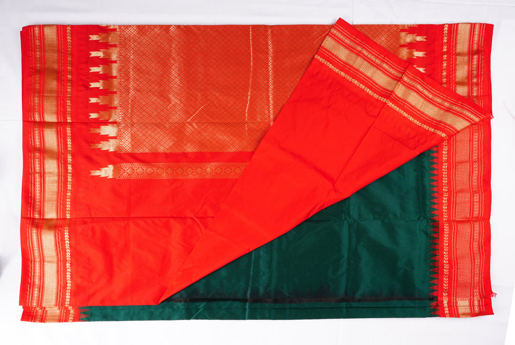 Narayanpet Silk with Temple Border
