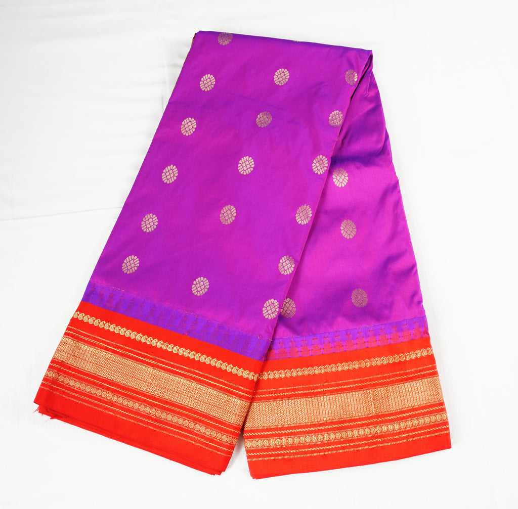 Narayanpet Silk with Temple Border
