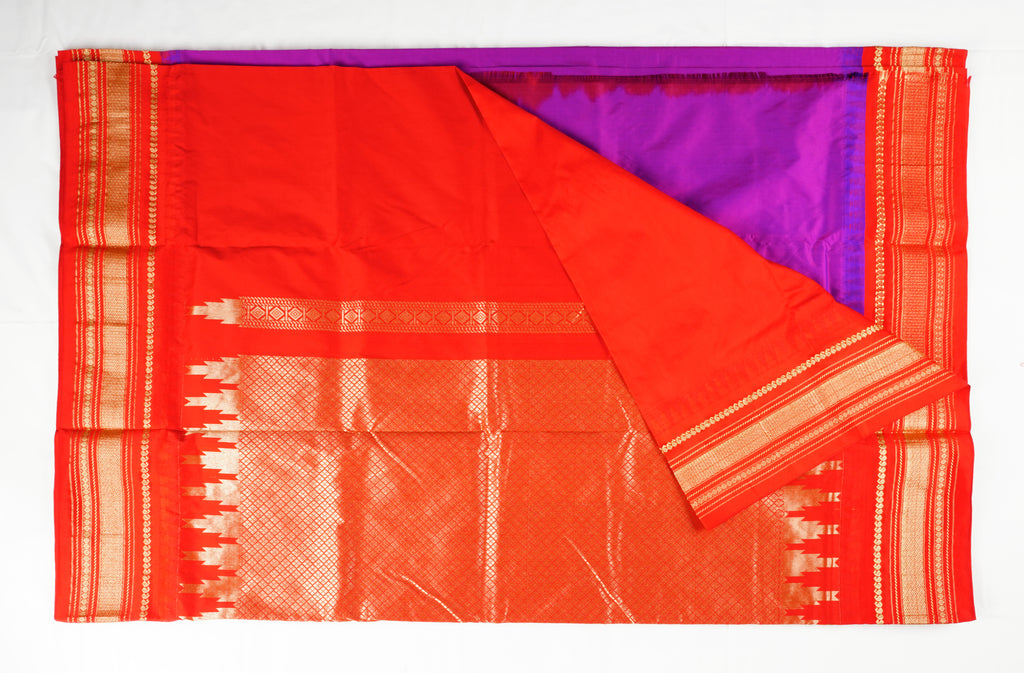 Narayanpet Silk with Temple Border