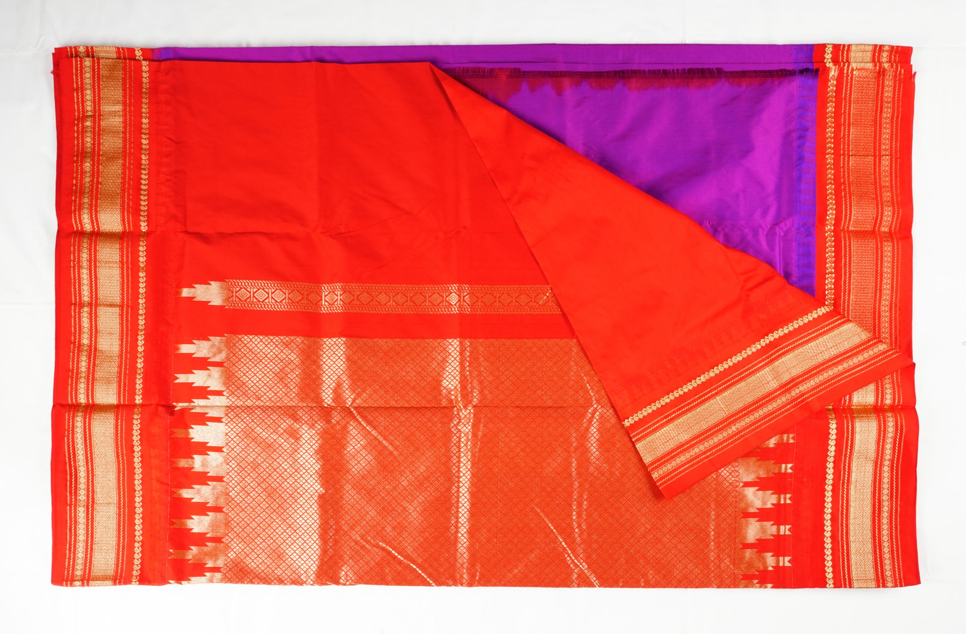 Narayanpet Silk with Temple Border