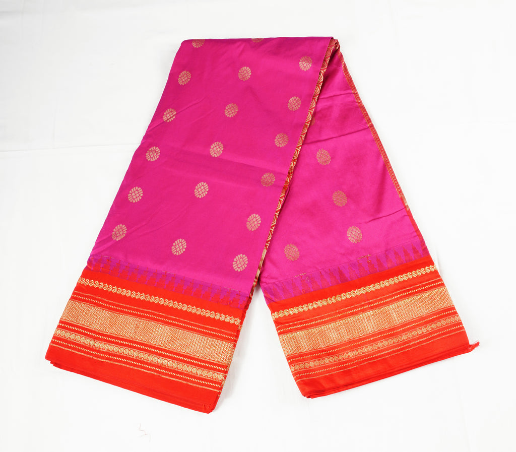 Narayanpet Silk with Temple Border