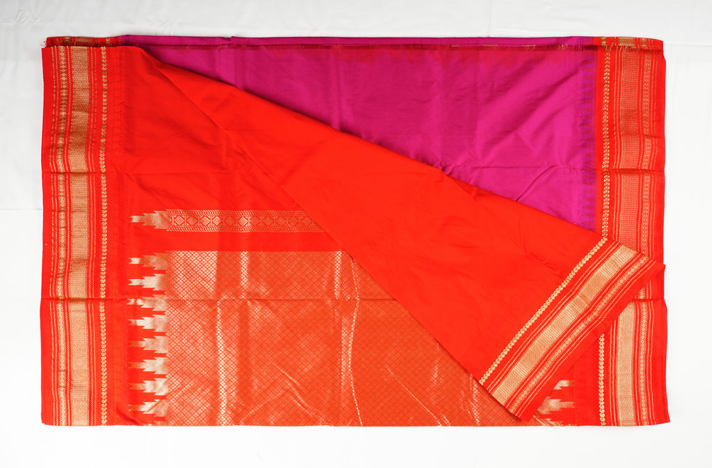 Narayanpet Silk with Temple Border