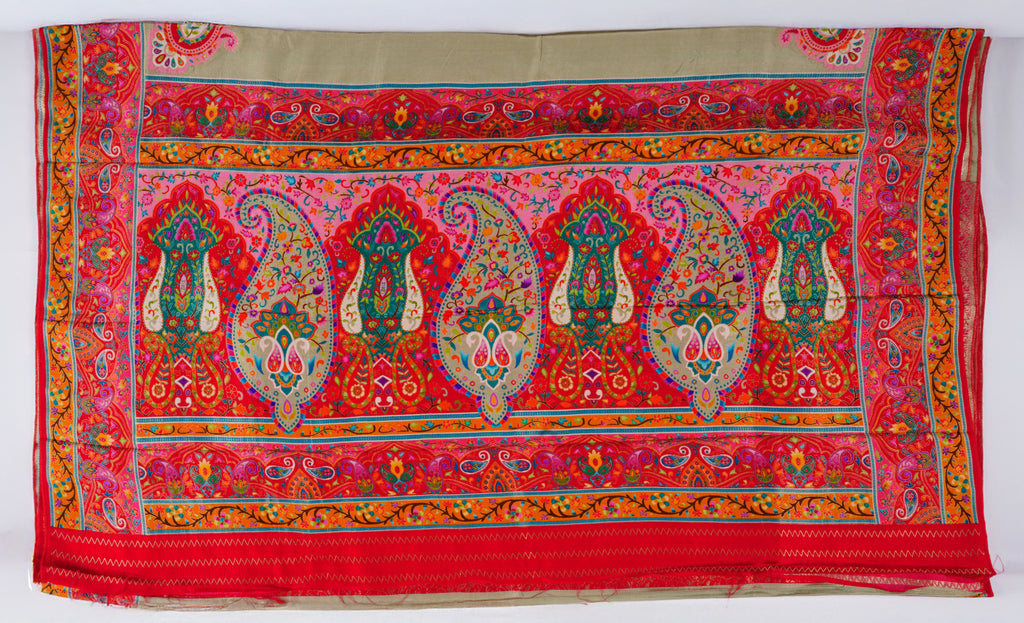 Crepe with pashmina work