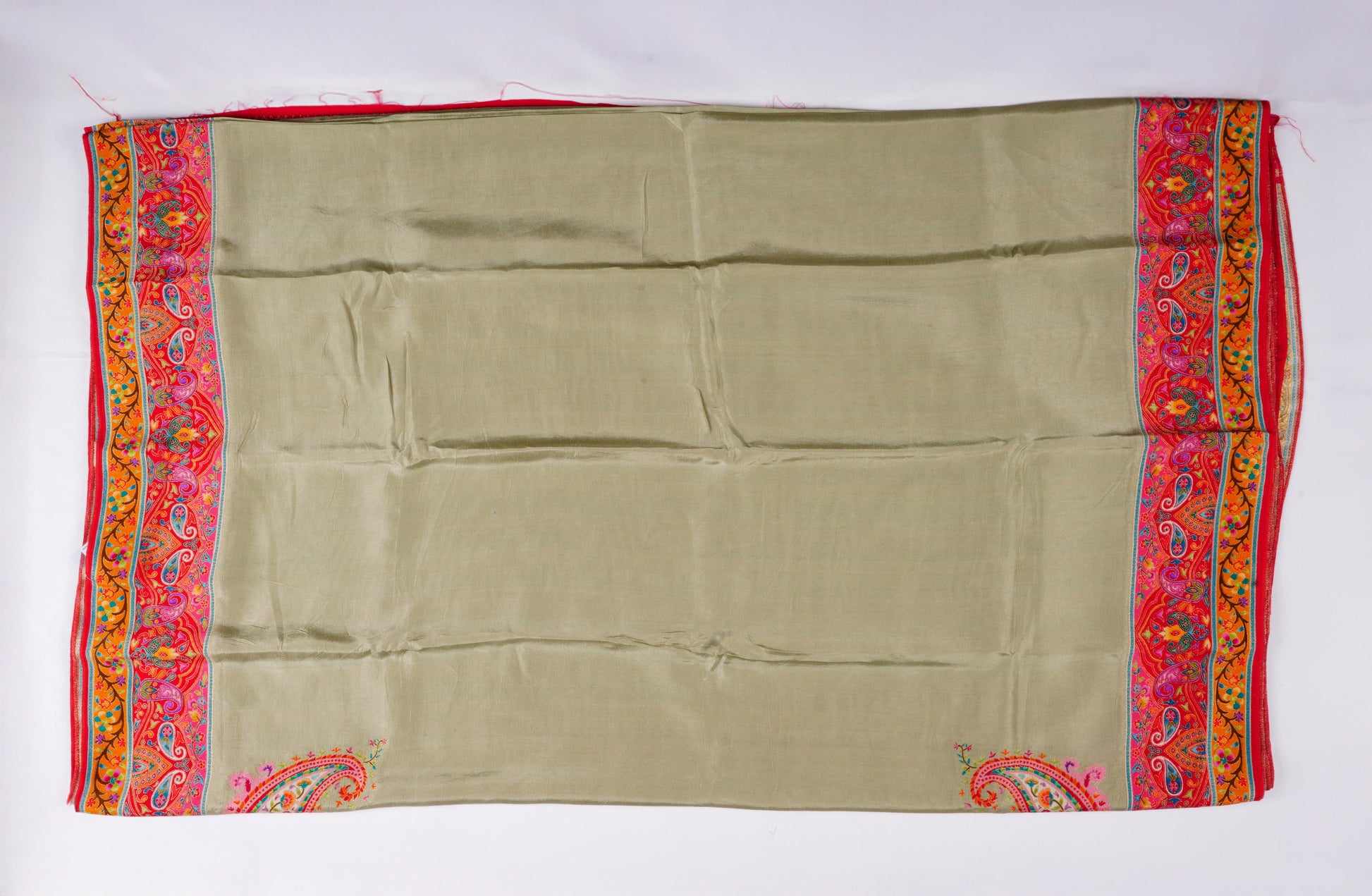 Crepe with pashmina work